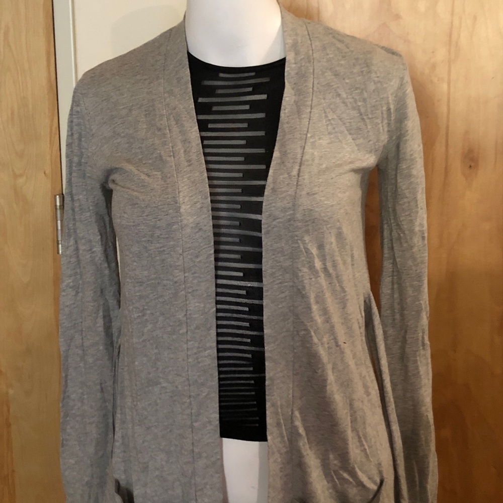 J.Crew grey long sleeve tie cardigan xxs